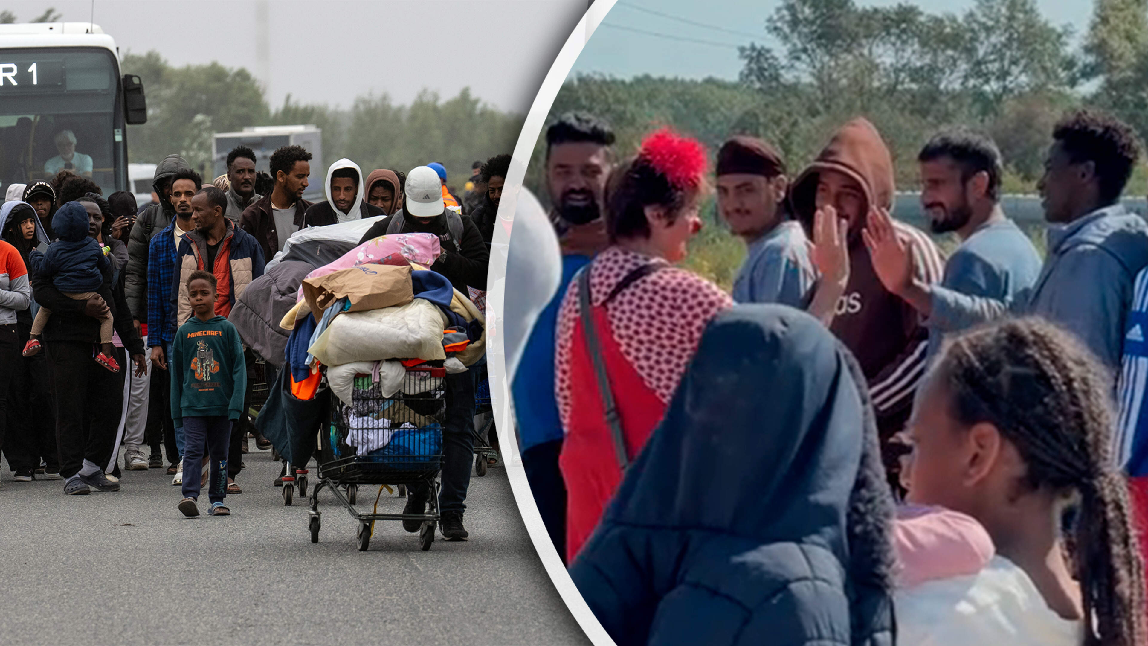 Met rode neus tussen de asielzoekers: Nederlandse clowns vermaken migranten vlak voor illegale oversteek naar VK